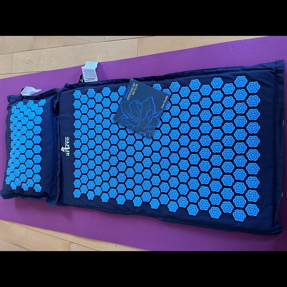 Blue Acupressure Mat and Pillow Set